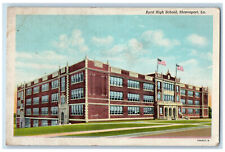 c1920's US Flags, Entrance to Byrd High School Shreveport Louisiana LA Postcard picture