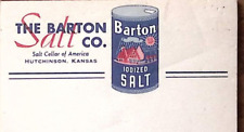 VINTAGE THE BARTON SALT CO. HUTCHINSON KANSAS ADVERTISING NOTE PAD SHEET Z5334X picture