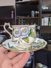Royal Albert Morning Glory Teacup and Saucer Flower Of The Month 9 Hand Painted picture