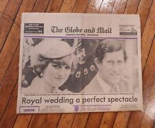 The Globe And Mail 1981 Princess Diana Royal Wedding Newpaper picture