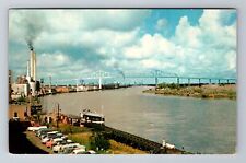 Savannah GA-Georgia, Eugene Talmadge Bridge, Antique Vintage Souvenir Postcard picture