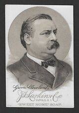 c1880's H603 Larkin Trade Card - Sweet Home Soap Presidents - Grover Cleveland picture