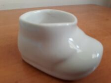 Vintage Small White Ceramic Porcelain Baby Bootie Shoe Figurine Boot Decoration picture