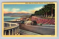 Roosevelt Highway CA-California, Along The Palisades, Antique, Vintage Postcard picture
