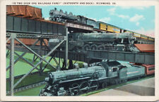Richmond VA Trains Two Over One Railroad Fare c1934 Postcard G74 picture