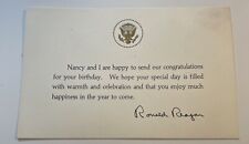 1980s President Ronald Reagan White House Congratulations Birthday Greeting Card picture