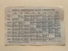 Official International League Schedule 1933 Season Baseball 4X6 picture