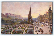 c1910 Princes Street Edinburgh Scotland Antique Oilette Tuck Art Postcard picture