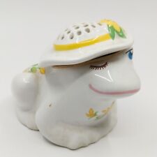 Vintage Avon 1980 “Flirtatious Frog” Ceramic Pomander Sachet Floral Cottage Core picture