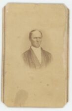 Antique Unmarked CDV Circa 1860s Stern Looking Older man Wearing Suit & Tie picture