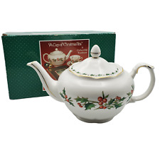 Vintage A Cup of Christmas Tea Porcelain Teapot with Lid Tom Hegg CT100 1992 picture
