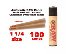 AUTHENTIC Raw 1 1/4 Size classic pre Rolled Cone(100PK)+raw clipper lighter picture