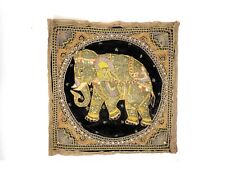 Vintage Thai Burmese KALAGA Elephant TAPESTRY Embroidered sequins Wall Hanging picture