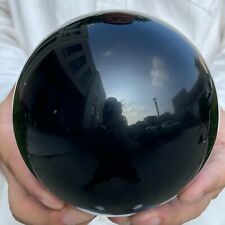 Natural Black Big Obsidian Sphere Crystal Ball Healing Stone Collectibles picture