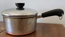 Vintage 1801 REVERE WARE 1.5 Quart Copper Bottom Sauce Pan Pot w/Lid 1 1/2 Qt picture