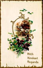 Postcard Holiday With Kindest Regards Divided Back Posted 1909 Embossed picture