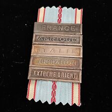 WWII FRENCH COLONIAL MEDAL BARS - Afrique Italia Liberation Orient Extreme picture