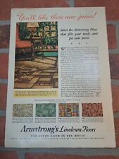 Vintage 1930s Armstrong Linoleum Floors Advertisement Art Deco picture