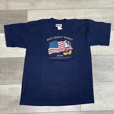 Vtg Walt Disney World 2001 Mickey American Flag Tee Shirt Kids Large (5) picture