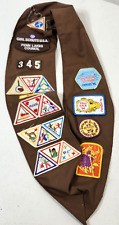 Vintage Girl Scout Brownie Sash Badges Patches 90s Penn Lakes Council  picture