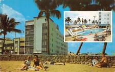 BLUE WATERS HOTEL Miami Beach, Florida Pool Roadside c1950s Vintage Postcard picture