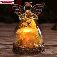Angel Gifts for Women, Mom, Grandma, Preserved Real Rose in Glass Angel Figurine picture