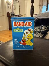 Vintage Metal Sesame Street Big Bird Cookie Monster Band-Aid Container *EMPTY* picture