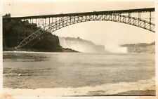 STEEL BRIDGE 1933 RPPC Real Photo Antique Postcard Niagara Falls Divided Back picture