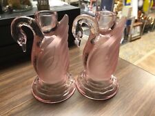 Set Of 2 Vintage Tiara Glass Pink Swan 6