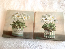Vintage Original Artwork by Danhui Nai Wall Art Pictures Raised White Flowers picture