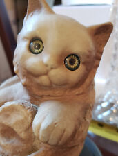 Lemart Original Hand Painted ~ Kitten in Boot ~ Glass Eyes ~ Vintage picture