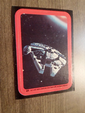 1977 Star Wars Series 2 Red Set Sticker Card #21 Vintage ANH Millennium Falcon picture