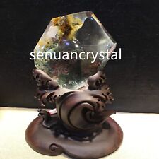 2.46LB Top Natural Ghost phantom quartz crystal Mineral specimen Decor+stand picture
