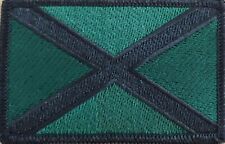 Scotland Flag Patch W/ Hook & Loop Fastener St Andrew's Cross Black Border 03 picture