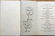 Menu: French 1911 Wedding w/Heavily-Embossed Cover - Caissettes a la Toulouse picture