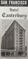 Vintage Hotel Canterbury San Francisco CA Travel Brochure Map Sutter Jones 1940s picture