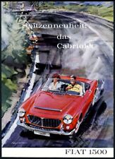 1960 Fiat 1500 Spider red car art German vintage print ad picture