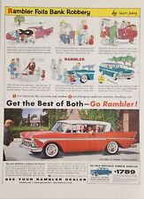 1958 Print Ad Rambler Rebel V-8 Custom 4-Door Hardtop Family in Car picture