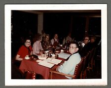 Vintage Found Photo Men Women Group At Restaurant Polaroid 1970s picture