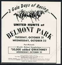 1958 Belmont Park horse racetrack United Hunts racing art vintage print ad picture