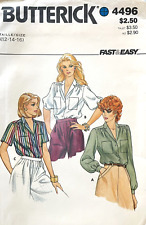 1970's Butterick Misses' Blouse Pattern 4496 Size 12-16 UNCUT picture