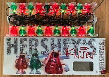 Vintage Hershey Kiss Chocolate Christmas Lights, Green & Red, 20 Lights, New picture