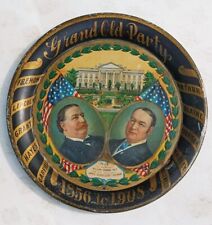 Antique 1908 Presidential Tip Tray Taft & Sherman Grand Old Party 4 1/4