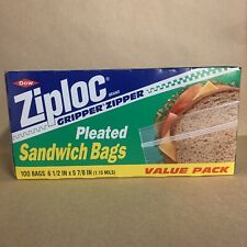 Vintage DOW Ziploc Pleated Sandwich Bags 1989 1992 OLD STOCK 100 Bags MOVIE PROP picture