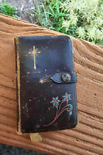 Antique 1914 Leather Bound Bible Printed in Poland Snap Closure picture