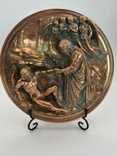 Studio Dante Bronze Collector Plate “ God Creates Adam” w/Box picture