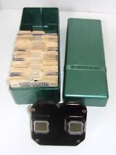 Vintage ViewMaster Set w/Viewer,  70 Reels and Green Storage Box picture