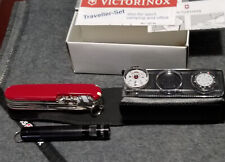 Victorinox rare Traveller set Huntsman+ Leather pouch, multi-tool and light  picture