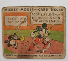 1935 R89 Type II MICKEY MOUSE BUBBLE GUM CARD #46  WALT DISNEY picture