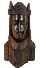 Nigeria West African Carved Hard Wood Benin Bust Of Oba Nigeria c.1930’s As Is picture
